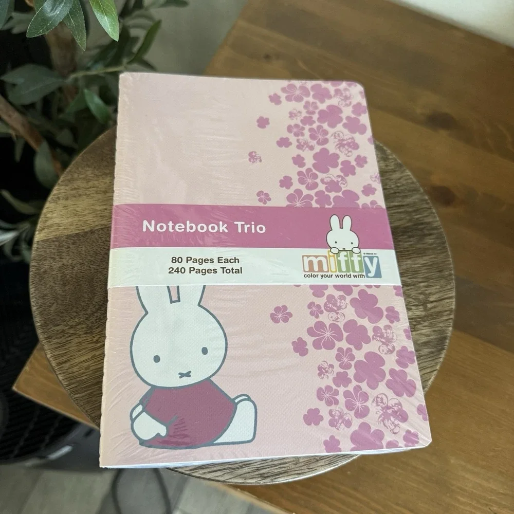 NEW Miffy Pink Green Floral Notebooks Trio 3 Pack Journals‎ 80 Lined Pages Each